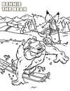Cartoon: Sammy and Bennie Ski (small) by karlwimer tagged bear,fox,snow,ski,coloringbook