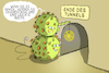 Cartoon: Licht am Ende des Tunnels (small) by leopold maurer tagged corona,lockerungen,hoffnung,tunnel,licht,viren,ende,unvorsichtig