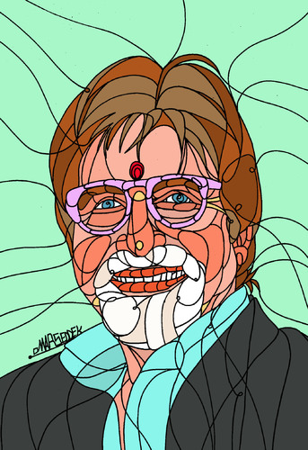 Cartoon: Amitabh Bachchan 2 (medium) by omar seddek mostafa tagged amitabh,bachchan