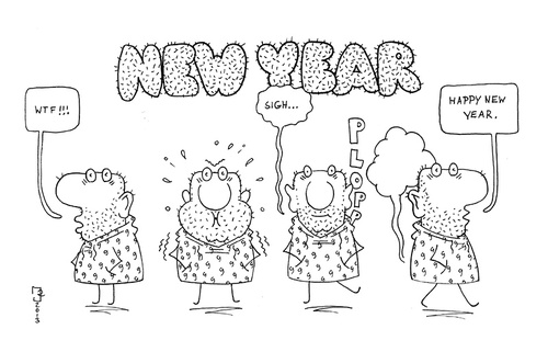 Cartoon: new year (medium) by cosmo9 tagged happy,new,year,sivester,olle,männer