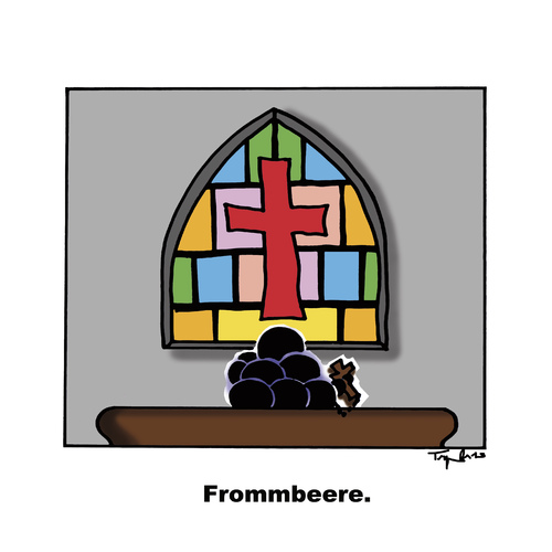 Cartoon: Frommbeere (medium) by Marcus Trepesch tagged church,religion,biology