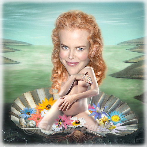 Cartoon: Nicole Kidman (medium) by funny-celebs tagged nicolekidman,tomcruise,keithurban,actress,hollywood,australia,moulinrouge,dayoftunder,birthofvenus,bottichelli