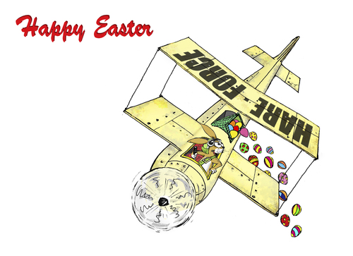 Cartoon: Hare Force (medium) by Simpleton tagged ostern,osterhase,ostereier,easter,bunny