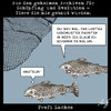 Cartoon: Aus den geheimen Archiven... (small) by Anjo tagged lachs,profi,profilaxe,fisch,fischerei,netz,fischernetz,angeln,fang,amateur