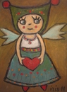 Cartoon: I give you my heart (small) by iris lydia tagged love,heart,herz,angel,engel,liebe,gift,geschenk