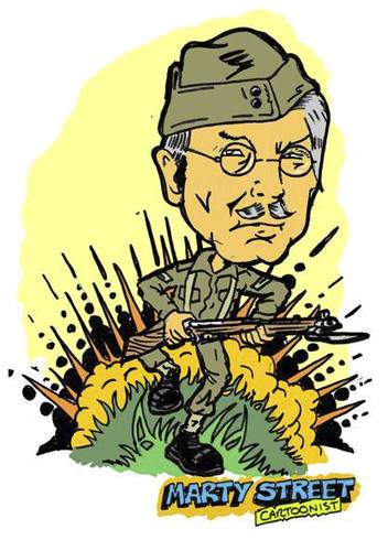 Cartoon: Clive Dunn (medium) by Marty Street tagged dads,army