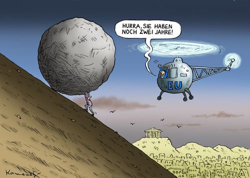 Cartoon: EU Sisyphos (medium) by marian kamensky tagged griechenpleite,bankrott,finanzkrise,eurokrise,schulden,griechenpleite,bankrott,finanzkrise,eurokrise,schulden