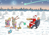 Cartoon: MERRY CHRISTMAS AMERICA ! (small) by marian kamensky tagged coronavirus,epidemie,gesundheit,panik,stillegung,george,floyd,twittertrump,pandemie,weihnachten,santa,klaus