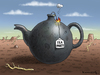 Cartoon: Teebombe (small) by marian kamensky tagged usa,haushaltsdefizit,tea,party,obama,care,republikaner,staatspleite