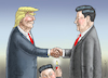 Cartoon: TRUMP TRIFFT CHINESEN (small) by marian kamensky tagged trump,trifft,bald,xi,jinping,florida,china,usa