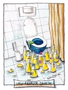 Cartoon: LKW-Fahrer daheim (small) by geralddotcom tagged lkw,fahrer,toilette,urin,flasche,flaschen,klo,bad,badezimmer