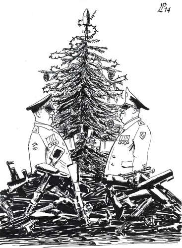 Cartoon: Christmas of warlords (medium) by paolo lombardi tagged peace,war,christmas
