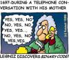 Cartoon: The unknown mother of Leibniz (small) by fussel tagged leibniz,telephone,communication