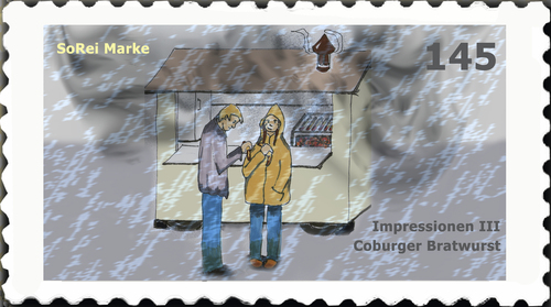 Cartoon: Briefmarke Coburg 3 (medium) by SoRei tagged coburger,bratwurst,impressionen,briefmarken,coburger,bratwurst,impressionen,briefmarken