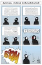 Cartoon: Social Media Discussions (small) by Timo Essner tagged online,discussions,social,media,fight,trigger,escalation,internet,diskussionen,soziale,medien,streit,streitkultur,diskurs,selektive,wahrnehmung,triggerkultur,empörungskultur,cartoon,timo,essner
