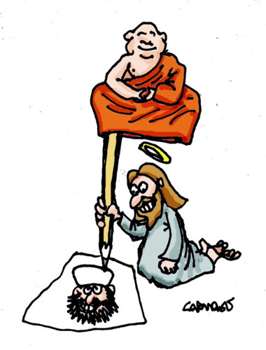 Cartoon: Floating Monk (medium) by Carma tagged religion,charlie,hebdo