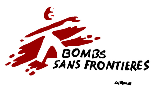 Cartoon: without borders (medium) by Carma tagged msf,politics,war,usa
