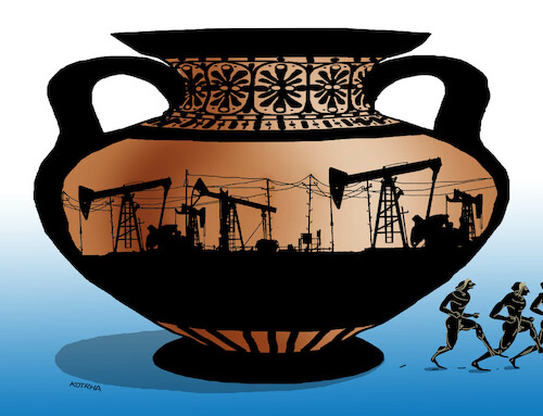 Cartoon: amforopno (medium) by Lubomir Kotrha tagged amphora,oil,amphora,oil