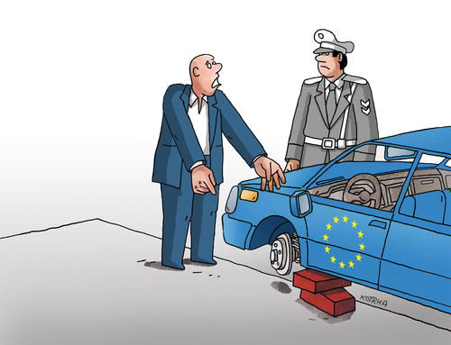 Cartoon: eukoleso (medium) by Lubomir Kotrha tagged brexit,cameron,libra,euro,world,referendum