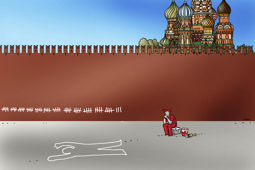 Cartoon: vrazdy (medium) by Lubomir Kotrha tagged russia,boris,nemzow,nemtsov,murder,putin,kremlin