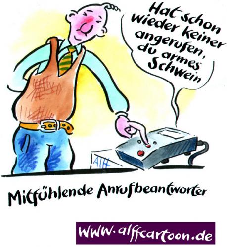 Cartoon: Anrufbeantworter (medium) by Alff tagged telefonieren,telephone,single,home