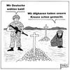 Cartoon: In Afghanistan (small) by BAES tagged bundeswehr,afghanistan,wahlkampf,wahl,bundestagswahl,bomenangriff,angela,merkel,deutschland