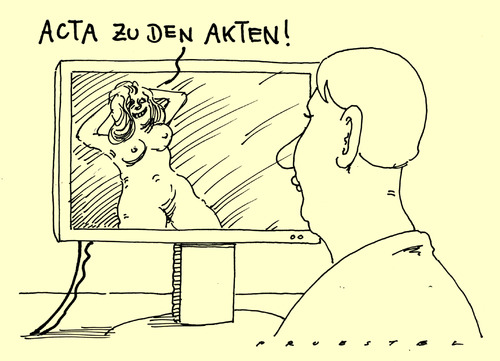 Cartoon: ACTA aus (medium) by Andreas Prüstel tagged ablehnung,eu,urheberrechrsabkommen,internet,acta,acta,internet,urheberrechrsabkommen,eu,ablehnung