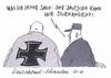 Cartoon: beschränkt (small) by Andreas Prüstel tagged wm,fussball,qualifikation,schweden,deutschland,geschichtsträchtig,sturmangriff,neonazis