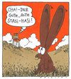 Cartoon: horch und guck (small) by Andreas Prüstel tagged ddr,stasi,statssicherheit,überwachung,bespitzelung,hase,gagd,anstand