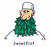 Cartoon: salatfist (small) by Andreas Prüstel tagged salafist,islamist,islam,salatfist,salat,terror,terrorist,cartoon,karikatur