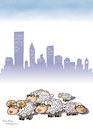 Cartoon: sheep brains and city (small) by handren khoshnaw tagged handren,khoshnaw,brains,sheep,cartoon,education,culture