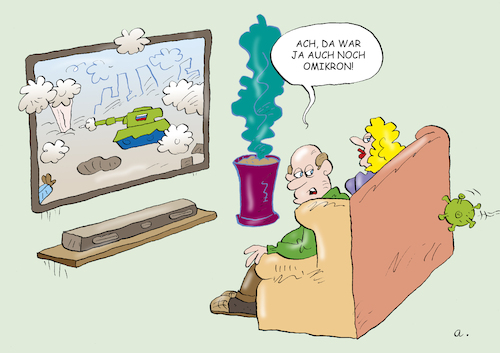 Cartoon: Omikron (medium) by astaltoons tagged omikron,pandemie,putin,ukraine,omikron,pandemie,putin,ukraine