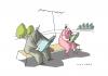 Cartoon: Idylle (small) by Mattiello tagged mann frau paar bücher lesen antenne