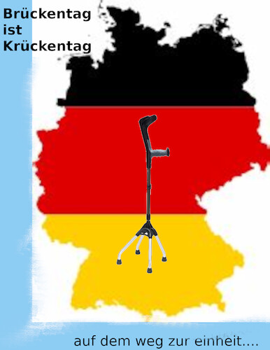 Cartoon: deutschlandfreude (medium) by ab tagged deutschland,einheit,feiertag,montag,dienstag,behinderung