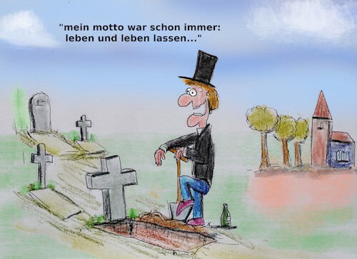 Cartoon: himmelfahrt (medium) by ab tagged feiertag,christi,himmelfahrt,friedhof,totengräber,kirche
