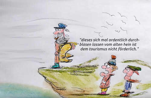 Cartoon: sturm (medium) by ab tagged deutschland,norden,wind,sturm,küste,bewohner