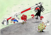 Cartoon: Grenzspiele (small) by Paolo Calleri tagged welt,eu,europa,frankreich,deutschland,grenzkontrollen,covid,19,corona,virus,infektionen,mutationen,mutanten,gesellschaft,arbeit,soziales,wirtschaft,gesundheit,wissenschaft,medizin,karikatur,cartoon,paolo,calleri