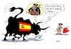 Cartoon: Barcelona (small) by RABE tagged spanien,barcelona,terroristen,lieferwagen,stier,torero,tuch,is,katalonien,katalanen,rabe,ralf,böhme,cartoon,karikatur,pressezeichnung,farbcartoon,tagescartoon,trauer,leid,elend,sprenstoffgürtel,islamisten