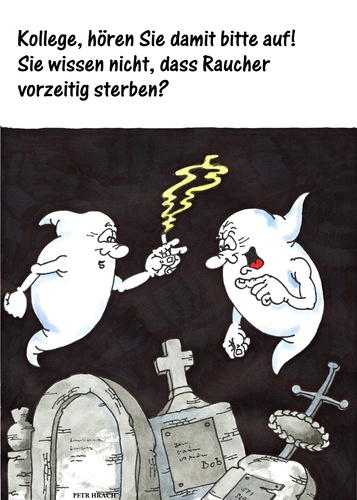 Cartoon: Rauchen ist gesund? (medium) by Bobcz tagged gesundheit,tod,rauchen