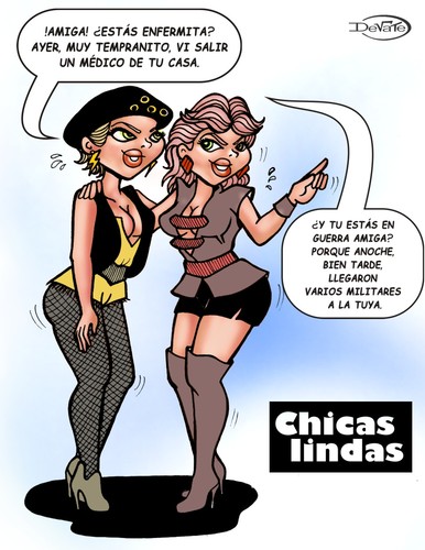 Cartoon: chicas lindas (medium) by DeVaTe tagged humor,pretty,girls,chicas,lindas,sexy