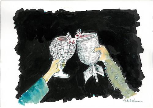 Cartoon: cheers (medium) by Zlatko Iv tagged russia,world,war