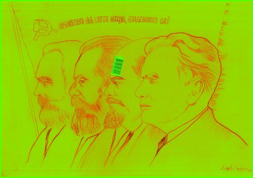 Cartoon: Marx und Grün (medium) by Zlatko Iv tagged marx,eco,politi,humor,comunism,forum,kultur