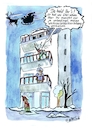 Cartoon: Weihnachtsdeko (small) by Jens Natter tagged weihnachtsmann,weihnachten,deko,weihnachtsdeko,lichter,balkon,aussenfassaden
