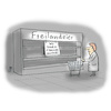 Cartoon: Endlich frei (small) by Lo Graf von Blickensdorf tagged eier,öko,freiland,frau,essen,lebensmittel,nahrung,einkauf,supermarkt,kühlregal,freilandeier,käfighaltung,ei,freiheit,frei