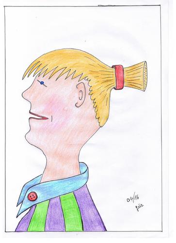 Cartoon: HAARE  Fröhliches Mädchen (medium) by skätch-up tagged haare,hair,fashion,style,mode,mädchen,fröhlich,nett,lustik