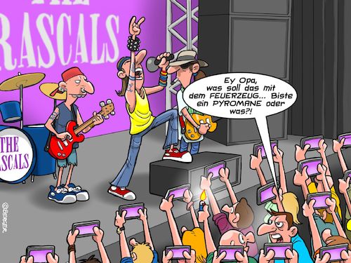 Cartoon: Live in Concert (medium) by Chris Berger tagged feuerzeuge,konzert,concert,rocker,live,feuerzeuge,konzert,concert,rocker,live
