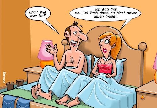 Cartoon: Nach dem Sex (medium) by Chris Berger tagged paar,geschlechtsverkehr,frage,paar,geschlechtsverkehr,sex,frage