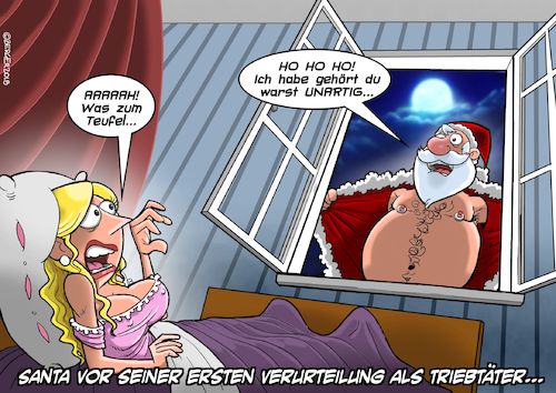 Cartoon: Santa Triebtäter (medium) by Chris Berger tagged santa,claus,weihnachtsmann,pervers,santa,claus,weihnachtsmann,pervers