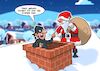 Cartoon: Santas Pech (small) by Joshua Aaron tagged santa klaus weihnachstmann dieb einbrecher kamin