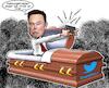 Cartoon: Twitter (small) by Chris Berger tagged elon,musk,twitter,reporter,sperre,kündigung,mitarbeiter,milliardär,kritik